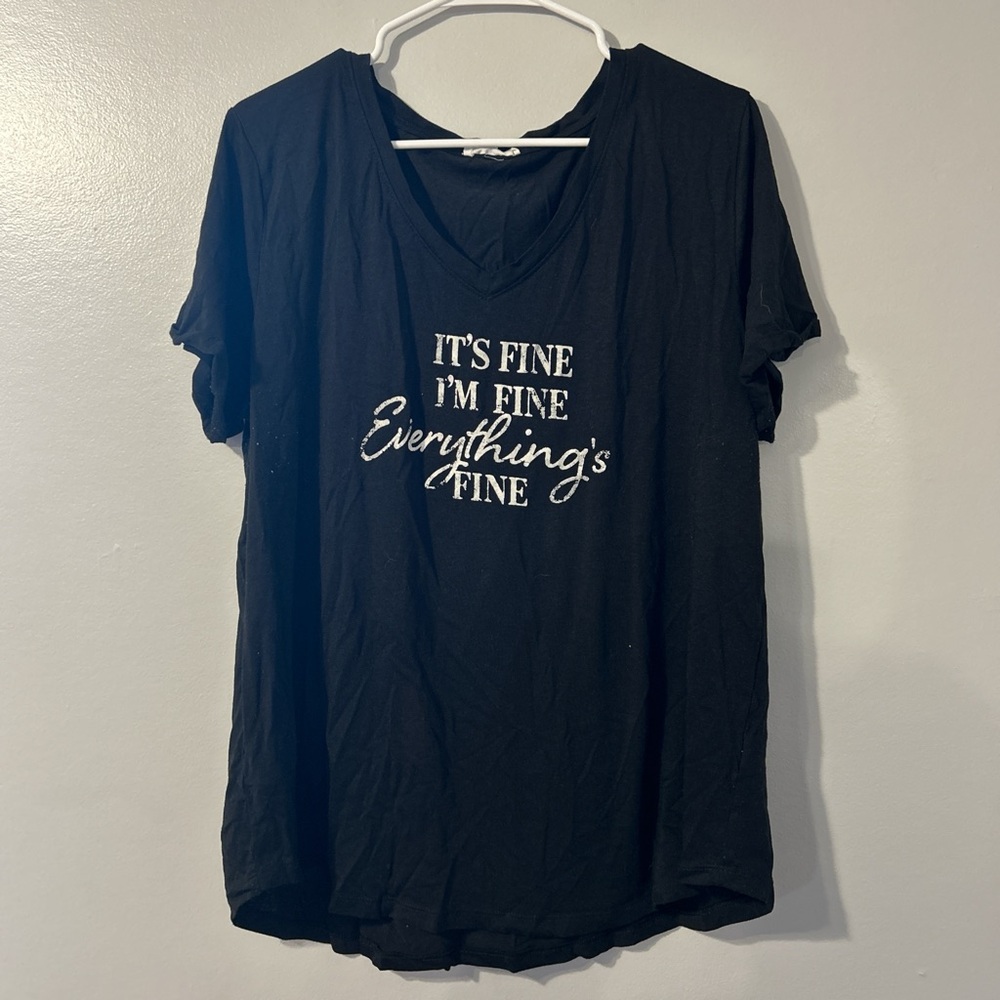 Maurices Black Graphic Tee with White Text